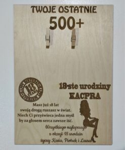 Alternative view of 18 URODZINY tabliczka 500+