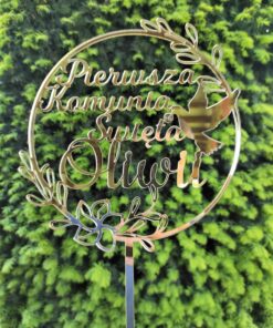 Alternative view of Topper komunijny-wianek, złote lustro