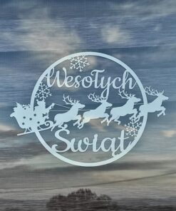 Świąteczna dekoracja na okno WESOŁYCH ŚWIĄT