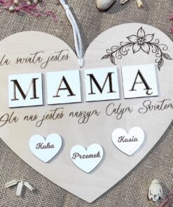 Alternative view of Duża zawieszka serce DZIEŃ MAMY 1-8 Serc